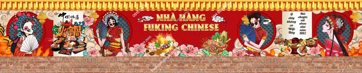 Tranh dán tường khổ dài quán lẩu nướng 2026 (3)