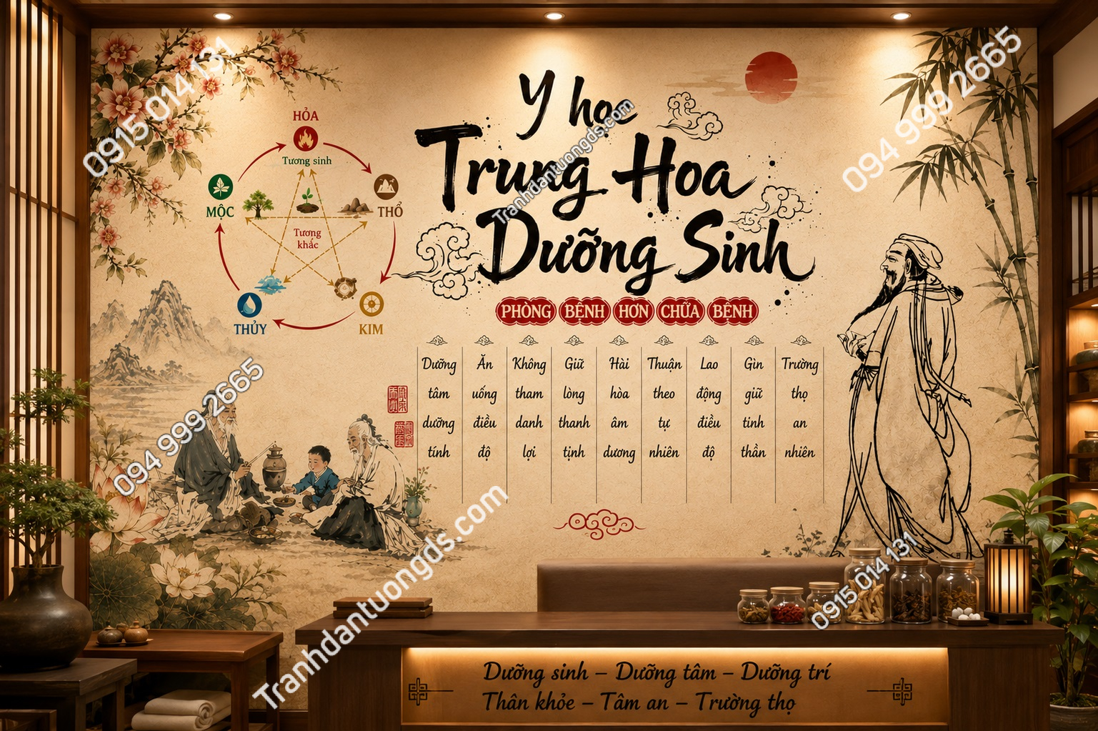 Tranh dán tường y học trung hoa dưỡng sinh NP20210905225331374106