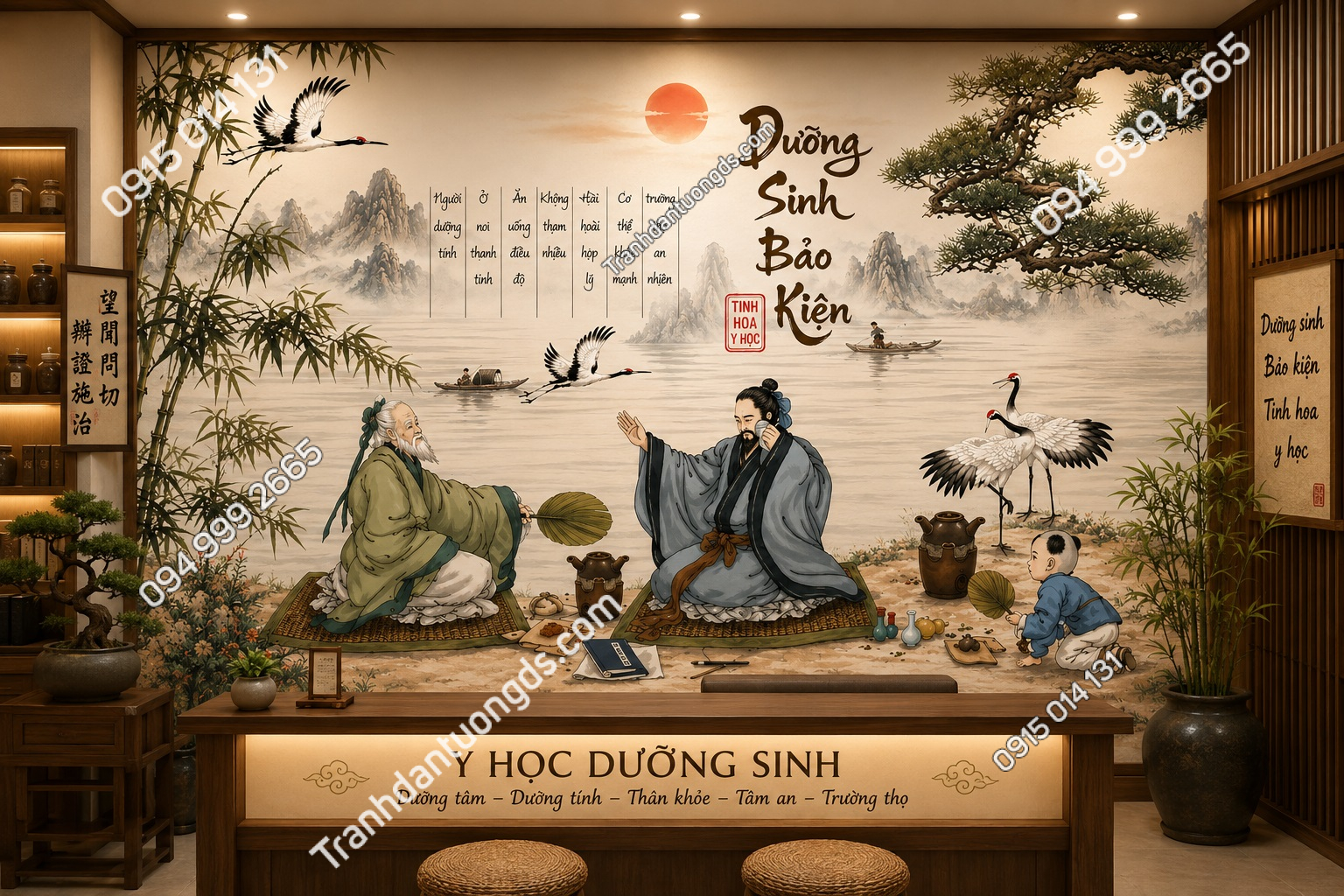 Tranh đông y dưỡng sinh dán tường dưỡng sinh bảo kiện NP20210830180506287100