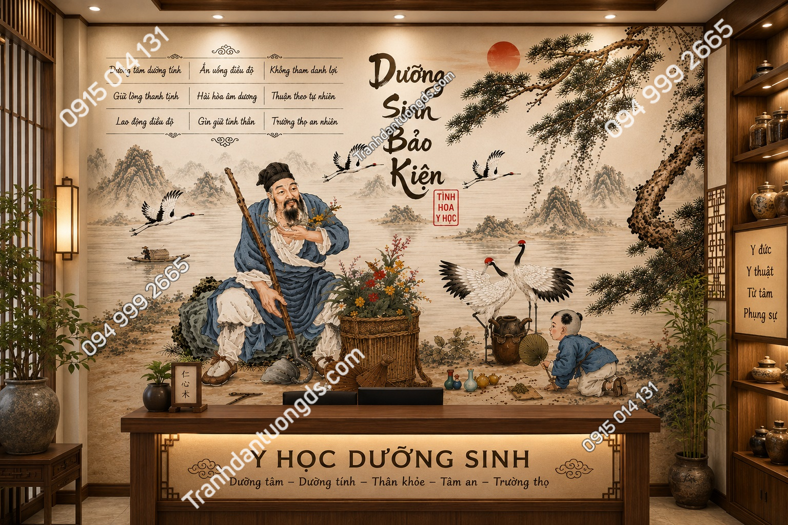 Tranh đông y dưỡng sinh trung hoa NP20210830182819431103