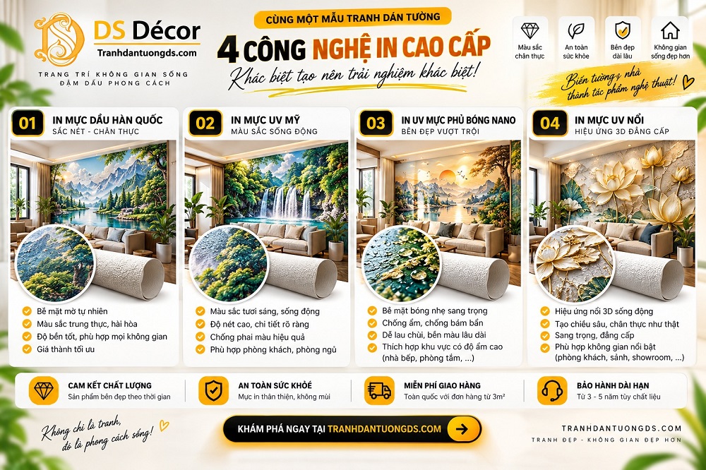 4 Công nghệ in tranh dán tường cao cấp tại TranhdantuongDS