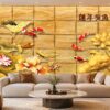 Tranh Cửu Ngư Hoa Sen Phòng Khách Chung Cư Đẹp Sang Trọng DS741628