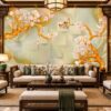 Tranh Dán Tường Phòng Khách Indochine Hoa và Chim DS741628