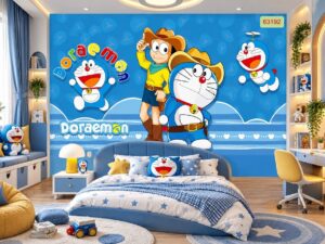 Tranh Dán Tường Phòng Ngủ Trẻ Em Doraemon Cao Bồi 63192
