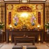 Tranh Dán Tường Phòng Thờ Đức Lưu Quang Hoa Sen Trúc Chỉ DS614782
