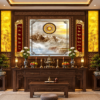 Tranh Dán Tường Phòng Thờ Núi Non Thác Nước Mandala DS842516