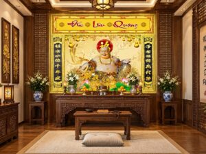 Tranh Dán Tường Phòng Thờ Phật Đức Lưu Quang Phật Di Lặc DS638251
