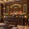 Tranh Dán Tường Phòng Thờ Quang Lưu Đức Hoa Sen Giả Gỗ DS638241