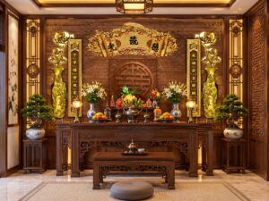 Tranh Dán Tường Phòng Thờ Quang Lưu Đức Phòng Thờ Gỗ DS742581