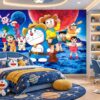 Tranh Dán Tường Phòng Trẻ Em Doraemon Cùng Bạn Bè PT392857