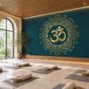 Tranh Dán Tường Phòng Yoga Biểu Tượng Om Mandala Thiền Định DS684217