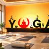 Tranh Dán Tường Phòng Yoga Chữ YOGA Người Tập Yoga Hiện Đại DS527861