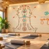 Tranh Dán Tường Phòng Yoga International Yoga Day Mandala Thiền Định DS527914