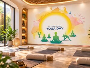 Tranh Dán Tường Phòng Yoga International Yoga Day Thiền Định DS641275