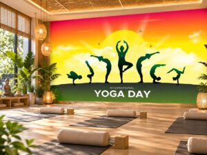 Tranh Dán Tường Phòng Yoga International Yoga Day Tư Thế Yoga Thiền Định DS735921