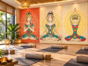 Tranh Dán Tường Phòng Yoga Thiền Định Mandala Chakra Nghệ Thuật DS861354