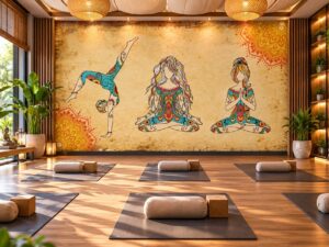 Tranh Dán Tường Phòng Yoga Thiền Yoga Boho Đẹp DS826451