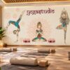 Tranh Dán Tường Phòng Yoga Yogastudio Mandala Chakra Và Tư Thế Yoga DS315904