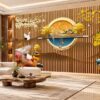 Tranh Dán Tường Lam Sóng Sơn Thủy DS836271