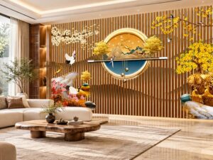 Tranh Dán Tường Lam Sóng Sơn Thủy DS836271