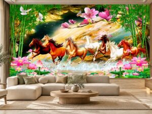 Tranh Dán Tường Mã Đáo Thành Công Phòng Khách Sang Trọng DS731684