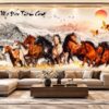 Tranh Dán Tường Mã Đáo Thành Công Thủy Mặc Phòng Khách DS694827