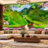 Tranh Dán Tường Phong Cảnh Ruộng Bậc Thang Núi Rừng Phòng Khách DS426817