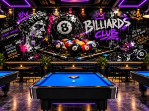 Tranh Dán Tường Quán Bida Phong Cách Graffiti Billiards Club BIDA61020264
