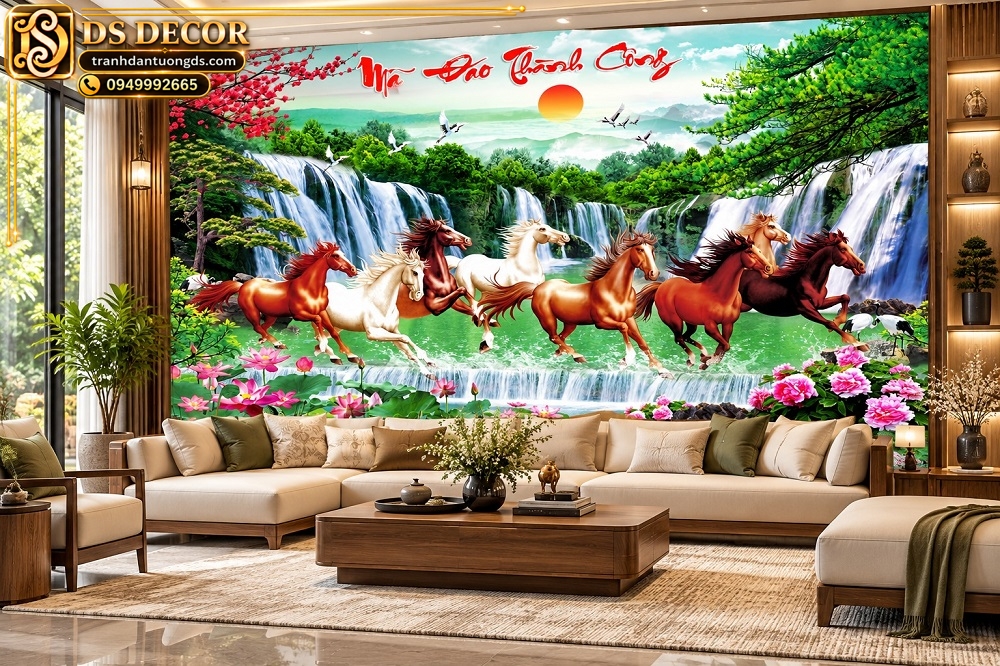 Tranh Mã Đáo Thành Công Phòng Khách Sang Trọng DS572846