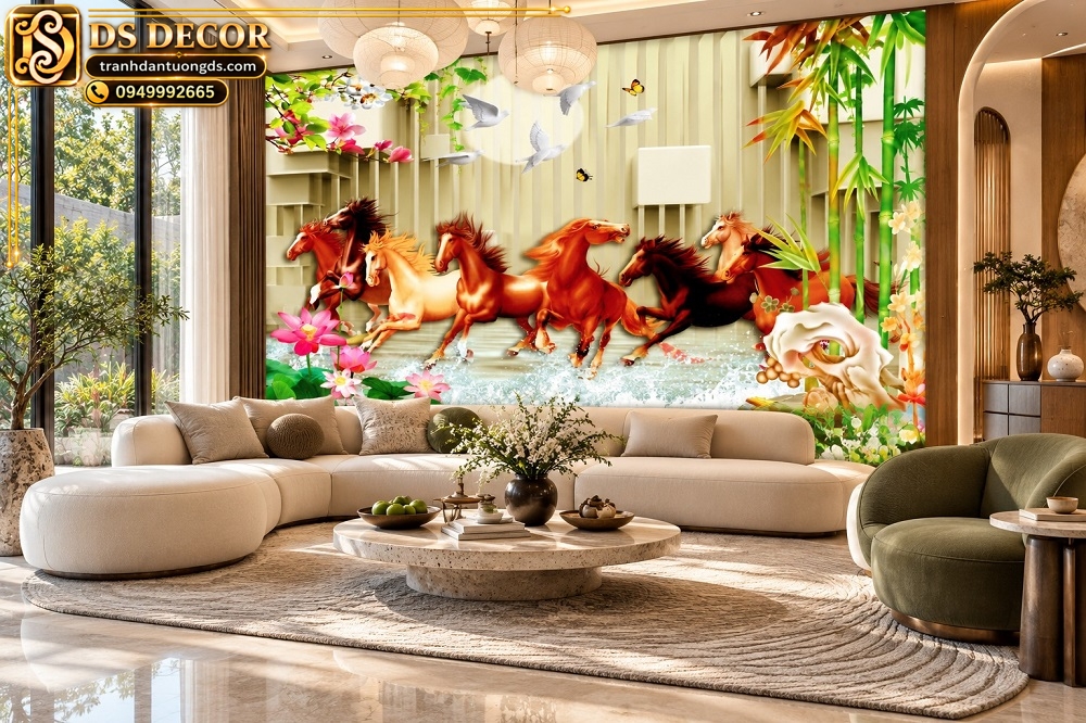 Tranh Mã Đáo Thành Công Phòng Khách Sang Trọng DS583716
