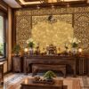 Tranh Phòng Thờ Âm Dương Chim Trên Cành Hoa Văn Cổ Điển DS638205
