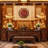 Tranh Phòng Thờ Chữ Tâm Hoa Sen Phong Cách Truyền Thống DS274916