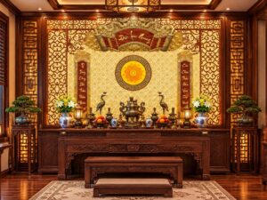 Tranh Phòng Thờ Đức Lưu Quang Hoa Văn Truyền Thống Sang Trọng DS861327
