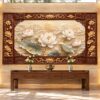 Tranh Phòng Thờ Hoa Sen Trắng Sơn Thủy Khung Giả Gỗ DS746281