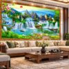 Tranh Sơn Thủy Thác Nước Phòng Khách Đẹp Sang Trọng DS914627
